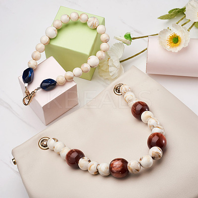 2Pcs 2 Style Wheat & Old Lace Acrylic Beads Bag Strap FIND-GN0001-04-1