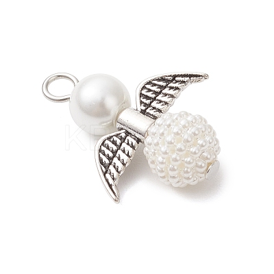 50Pcs Acrylic Imitation Pearl & Glass Pearl Pendants PALLOY-JF04038-07-1