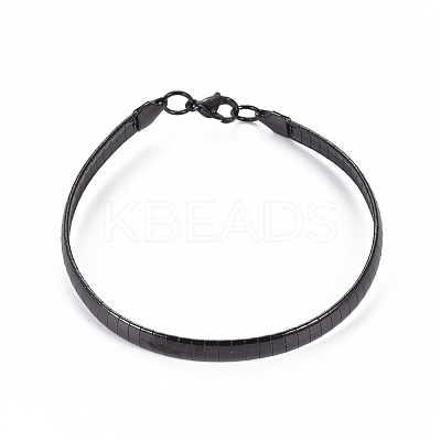304 Stainless Steel Choker Necklaces and Bangles Jewelry Sets SJEW-L144-A01-B-1