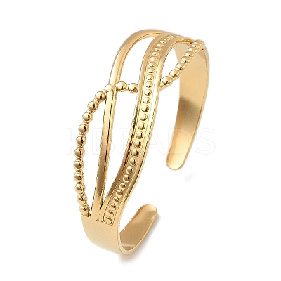 304 Stainless Steel Cuff Bangles for Women BJEW-B120-07G-02-1