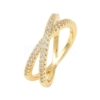 Brass Micro Pave Cubic Zirconia Finger Rings RJEW-D340-01G-02-1