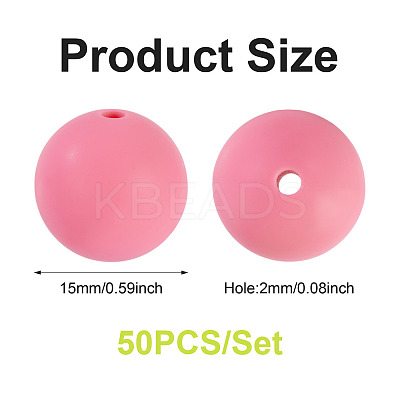 50Pcs Food Grade Eco-Friendly Silicone Beads SIL-TA0002-89D-1