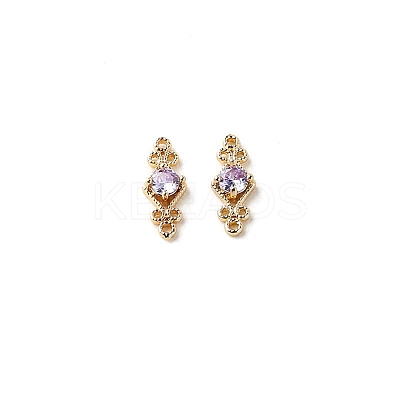 Brass Pave Cubic Zirconia Connector Charms LS-PW-WG57330-05-1
