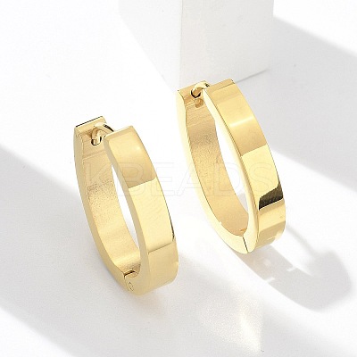 304 Stainless Steel Oval Hoop Earrings for Women EJEW-C096-66G-1