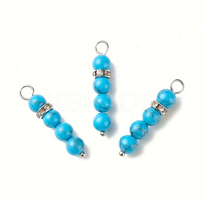 10Pcs Synthetic Turquoise Pendants PALLOY-JF01425-05S-1