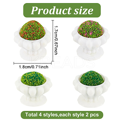 8Pcs 4 Styles Resin Simulated Flower Bed AJEW-GO0001-71-1