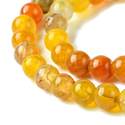 Dyed Natural Dragon Veins Agate Beads Strands G-C068-6mm-15-1