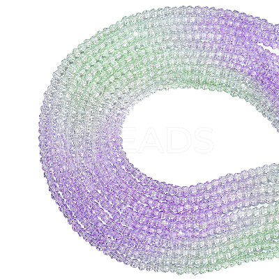 10 Strands Transparent Gradient Color Glass Beads Strands GLAA-CJ0002-09A-1