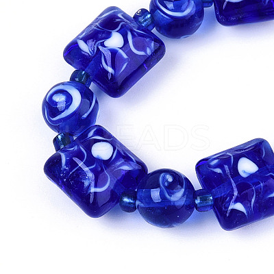 Handmade Lampwork Beads Strands LAMP-N028-06-1
