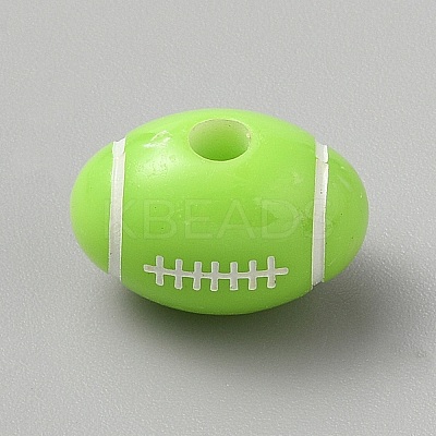 Opaque Acrylic European Beads SACR-CJC0001-34F-1