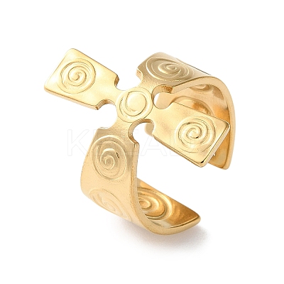 304 Stainless Steel Open Cuff Rings RJEW-S623-01G-1
