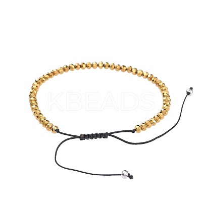 Adjustable Electroplate Glass Braided Bead Bracelets BJEW-JB04588-1