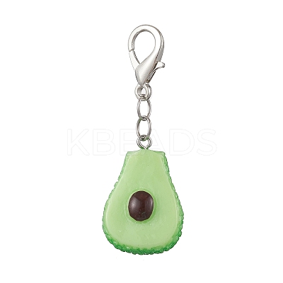 6Pcs Fruits Resin Pendant Decoration HJEW-JM03814-1