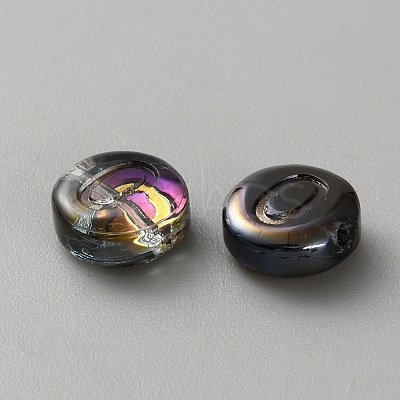 Transparent Electroplated UV Plating Glass Beads GLAA-TAC0024-12B-O-1