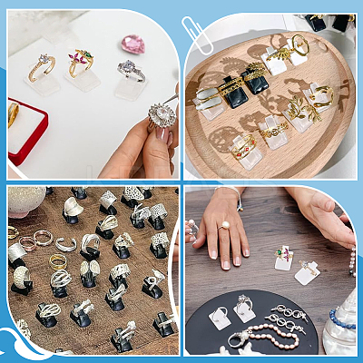 40Pcs 2 Colors Plastic Ring Holder KY-PH0002-37-1