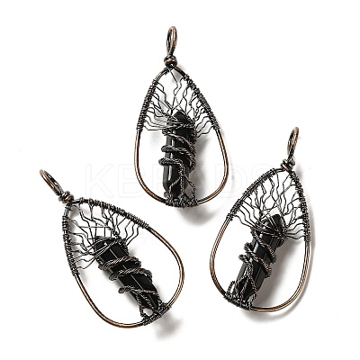 Natural Obsidian Double Terminal Pointed Faceted Bullet Big Pendants G-Q015-01A-1