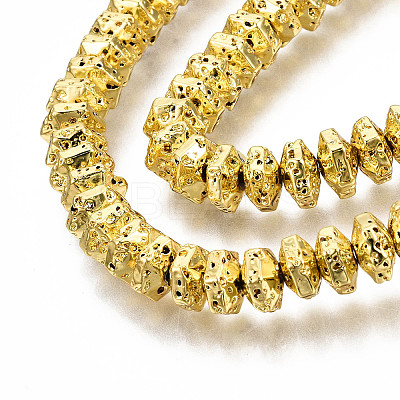 Electroplated Natural Lava Rock Beads Strands G-T114-66G-1