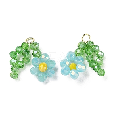 Glass Beaded Pendants GLAA-C028-07B-1