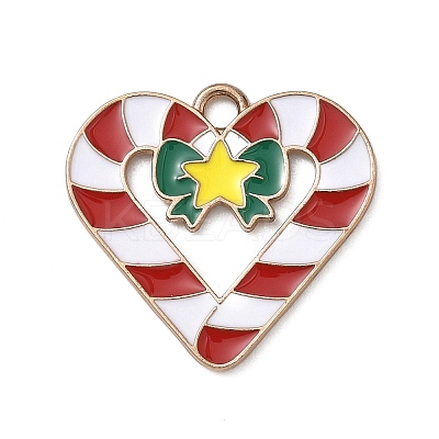 Christmas Alloy Enamel Pendants ENAM-I071-01KCG-09-1
