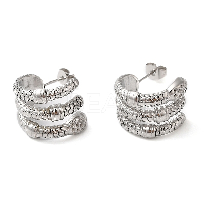 Non-Tarnish 304 Stainless Steel Snake Stud Earing Findings EJEW-K244-32P-1