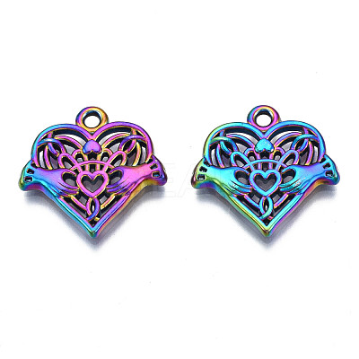 Rack Plating Rainbow Color Alloy Pendants PALLOY-S180-319-1