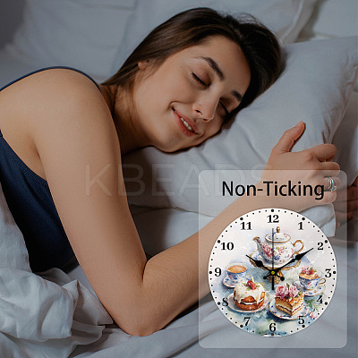 MDF Printed Wall Clock HJEW-WH0058-028-1