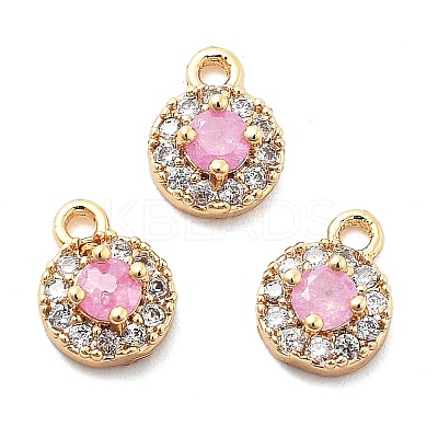 Brass Micro Pave Cubic Zirconia Charms KK-L222-001G-02-1