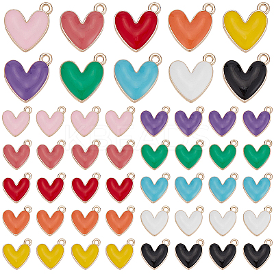 60Pcs 10 Colors Eco-Friendly Zinc Alloy Pendants FIND-SC0024-13-1