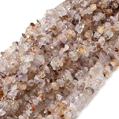 Natural Lodolite Quartz Beads Strands G-H315-A01-01-1