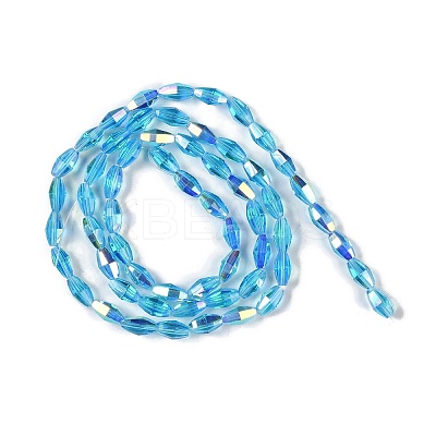 Electroplate Glass Beads Strands GLAA-Q101-03B-AB05-1