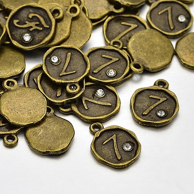 Antique Bronze Plated Alloy Rhinestone Charms LS-ALRI-J153-07-NF-1