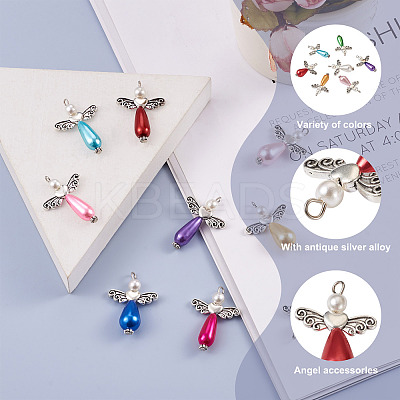 80Pcs 2 Style Imitation Pearl Acrylic Pendants OACR-CD0001-07-1