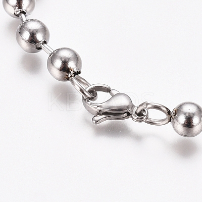 Tarnish Resistant 304 Stainless Steel Ball Chain Bracelets BJEW-G628-09P-1