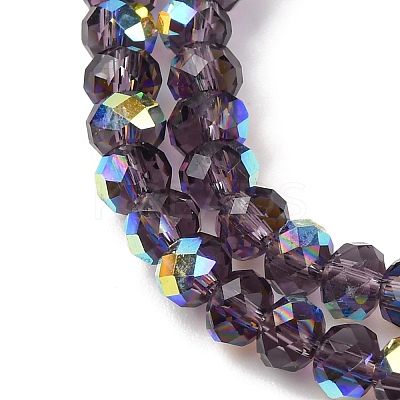 Electroplate Transparent Glass Beads Strands EGLA-A046-01A-11-1