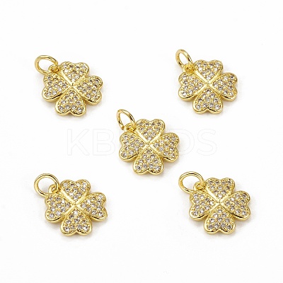 Brass Micro Pave Cubic Zirconia Charms KK-E068-VB113-1