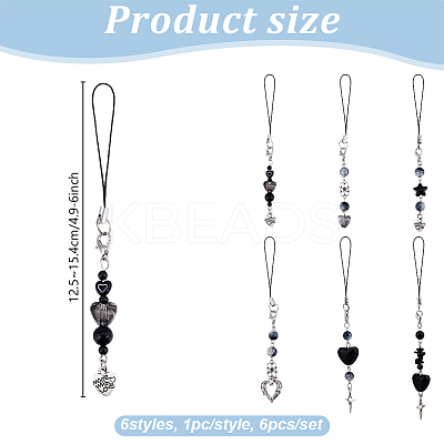 Opaque Acrylic and Tibetan Style Alloy Pendants Decorations HJEW-GO00096-1