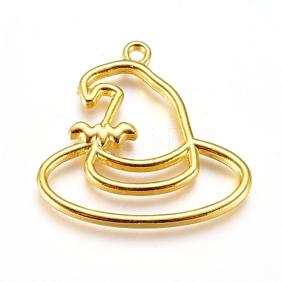 Halloween Zinc Alloy Open Back Bezel Pendants PALLOY-D199-17G-1
