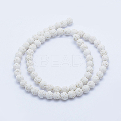 Natural Lava Rock Beads Strands G-P344-01-8mm-1