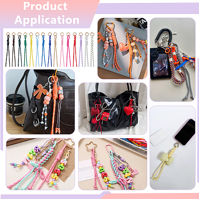 15Pcs 15 Colors Polyester Pendant Decorations FIND-NB0007-37-1