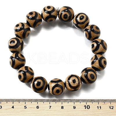 Natural Agate Round Beaded Stretch Bracelets BJEW-U047-01-1