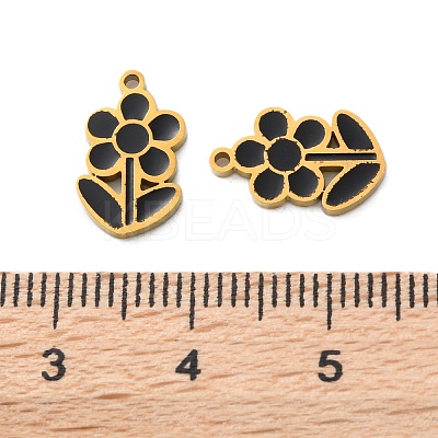 Ion Plating(IP) 304 Stainless Steel Enamel Charms STAS-M102-52G-1