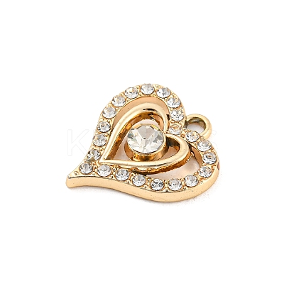 UV Plating Alloy Rhinestone Pendants PALLOY-D026-22G-1