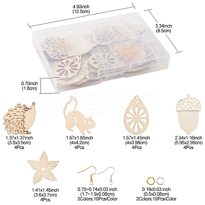 DIY Thanksgiving Day Earring Making Kit WOOD-FS0001-06-1