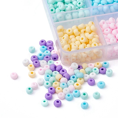 660Pcs 6 Colors Handmade Frosted Porcelain Beads PORC-YW0001-01-1