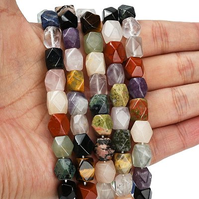Natural Mixed Gemstone Beads Strands G-C220-B01-9x11mm-1