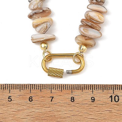 Natural Freshwater Shell Chip Beaded Necklaces NJEW-JN06412-1