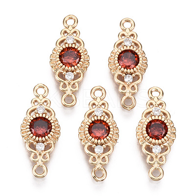 Brass Micro Pave Cubic Zirconia Links Connectors KK-R111-001-A01-1