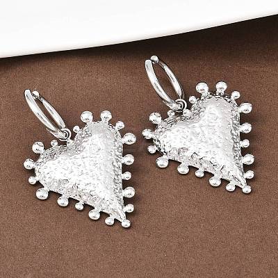 304 Stainless Steel Heart Hoop Earrings EJEW-K268-74P-1