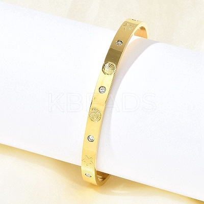 304 Stainless Steel Cuff Bangles BJEW-P348-02C-G-1