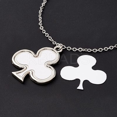 Sublimation Blank Aluminum Pendant Necklace NJEW-E020-02P-04-1